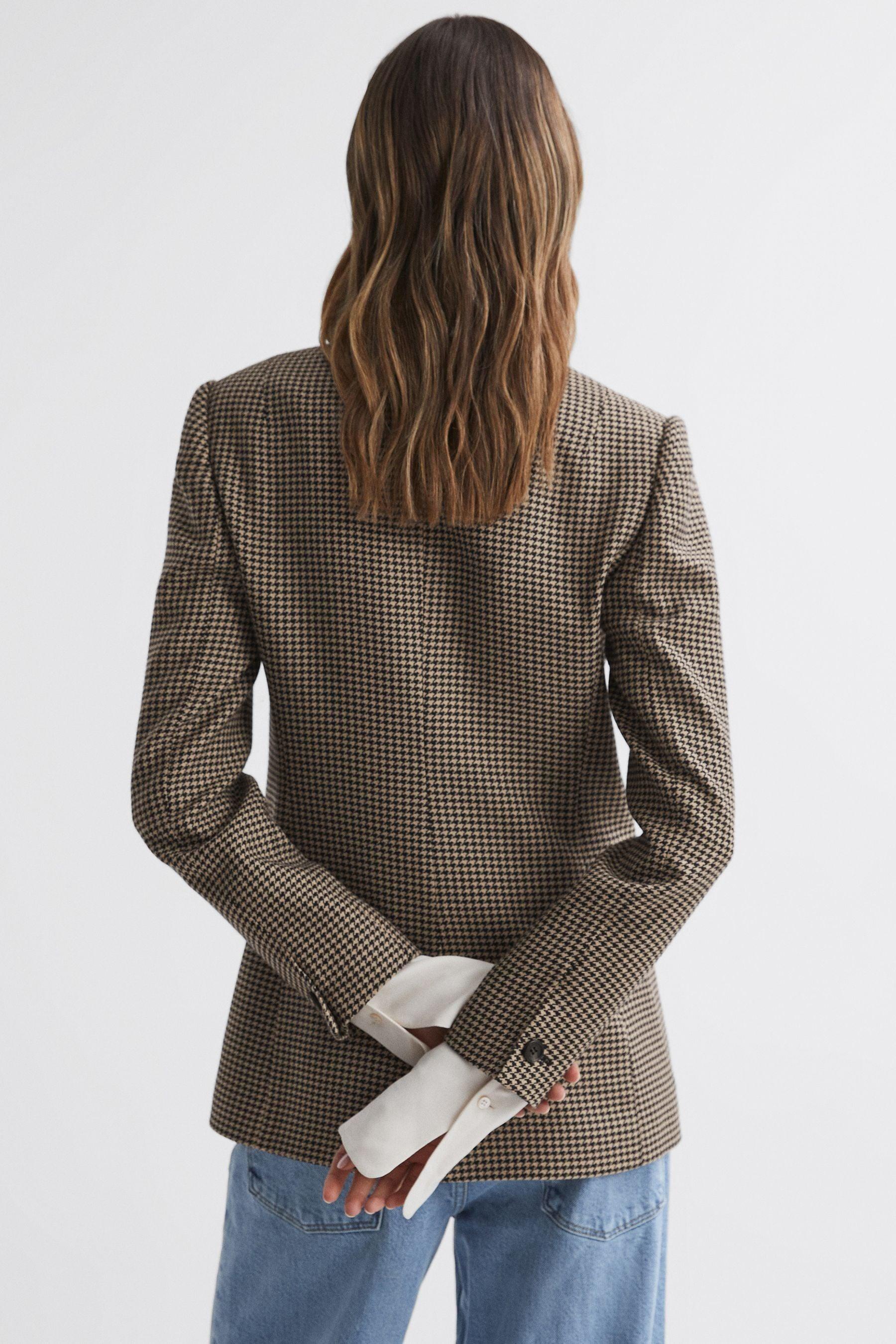Brown dogtooth blazer Clearance
