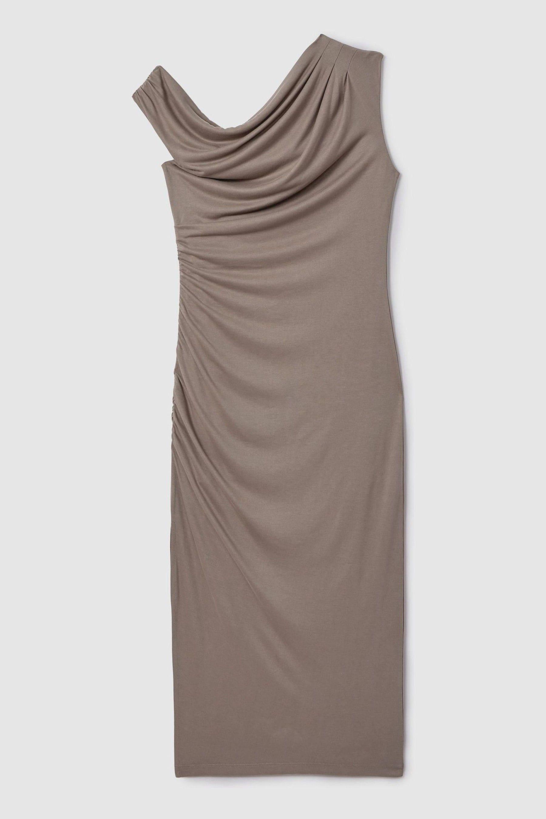 【海外限定】REISSワンピース☆Mocha Fern Bodycon Ruched Midi $210 REISS Fern Draped Bodycon Ruched Midi Dress | Mocha