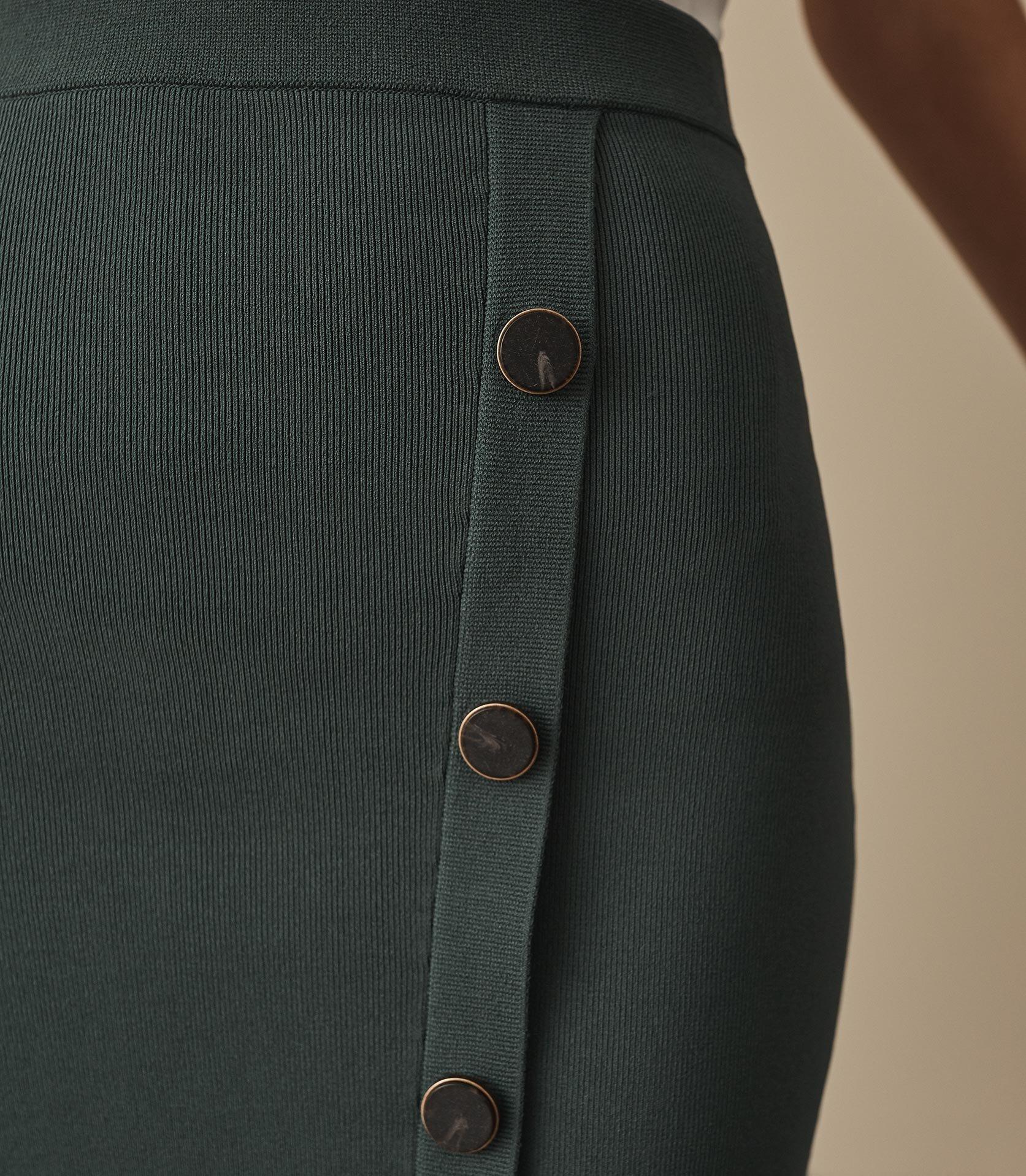 hatty button front pencil skirt