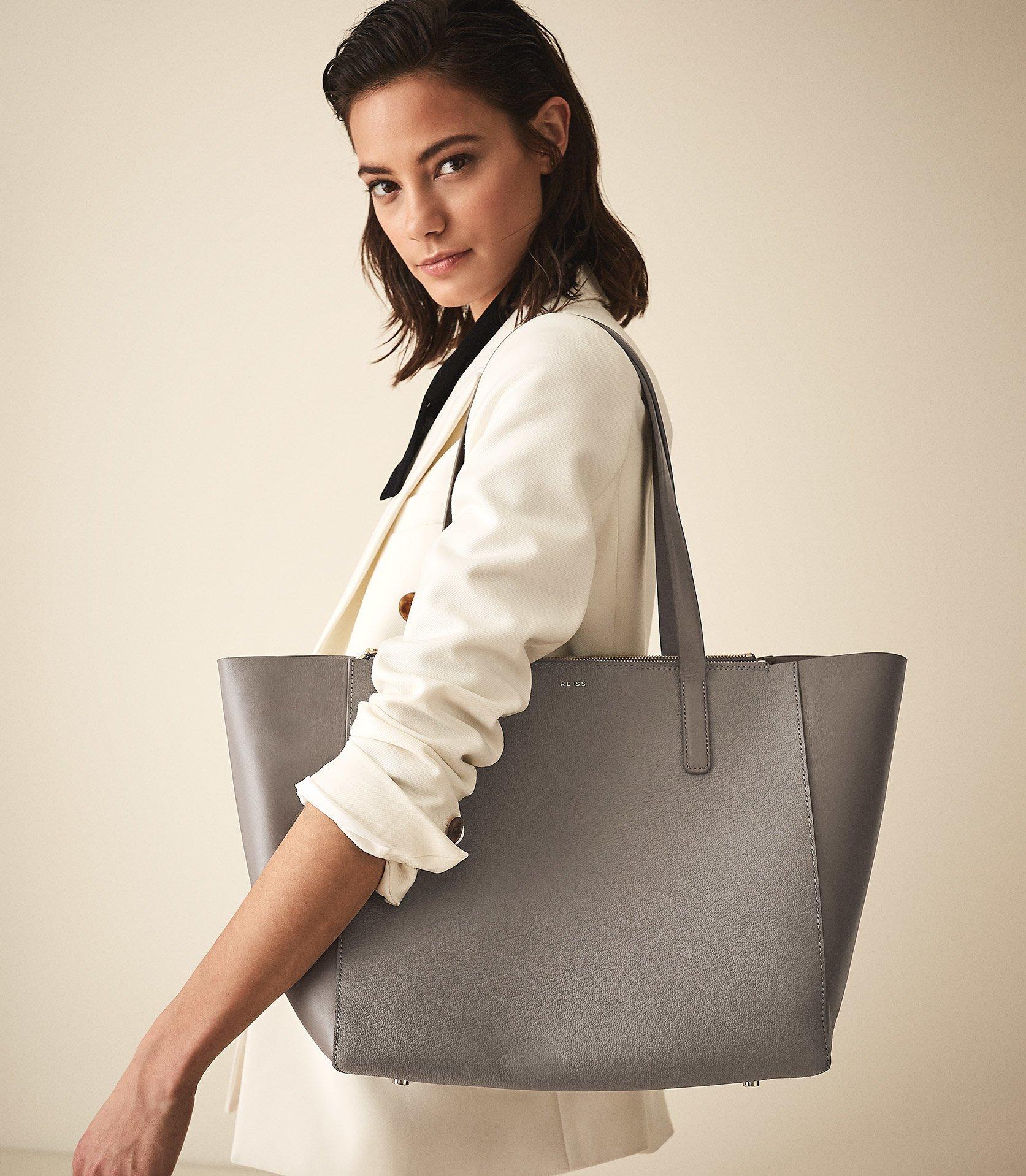 reiss swaby leather tote
