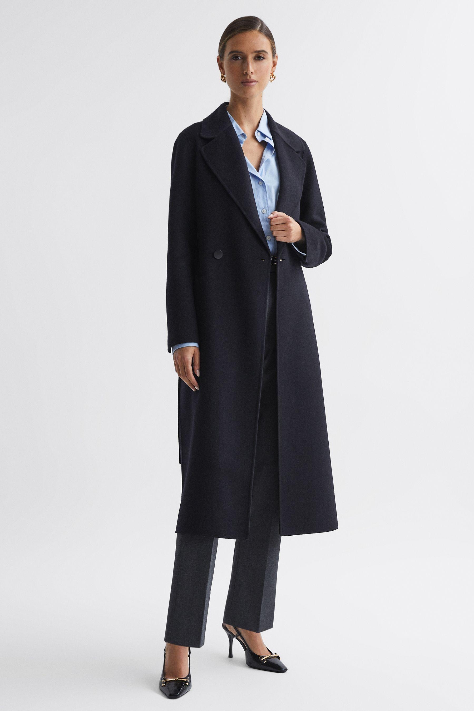 reiss freja shawl coat navy