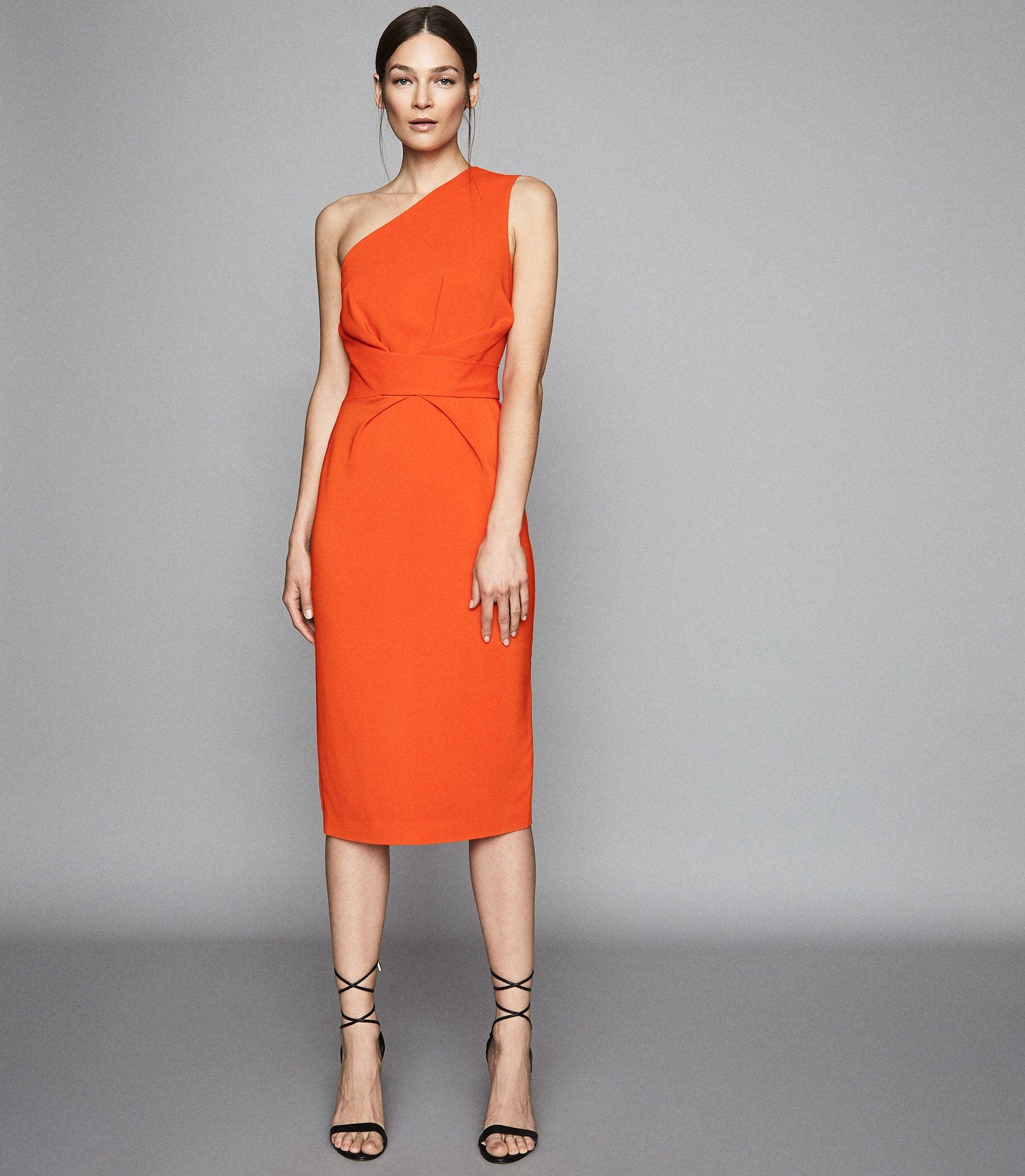 orange reiss dress