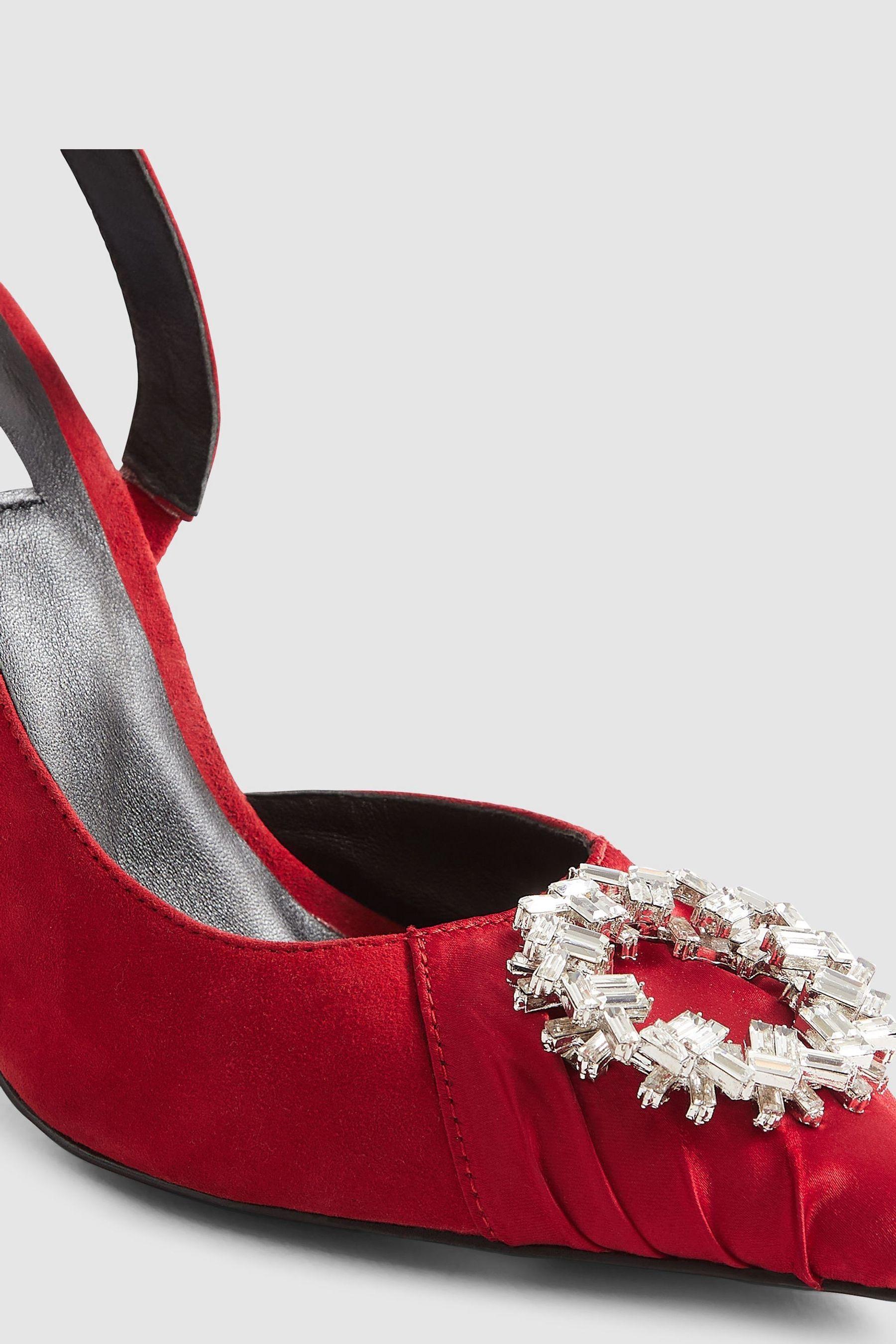 Reiss Celeste Red Sling Back Embellished Heels Us 6.5 Lyst UK
