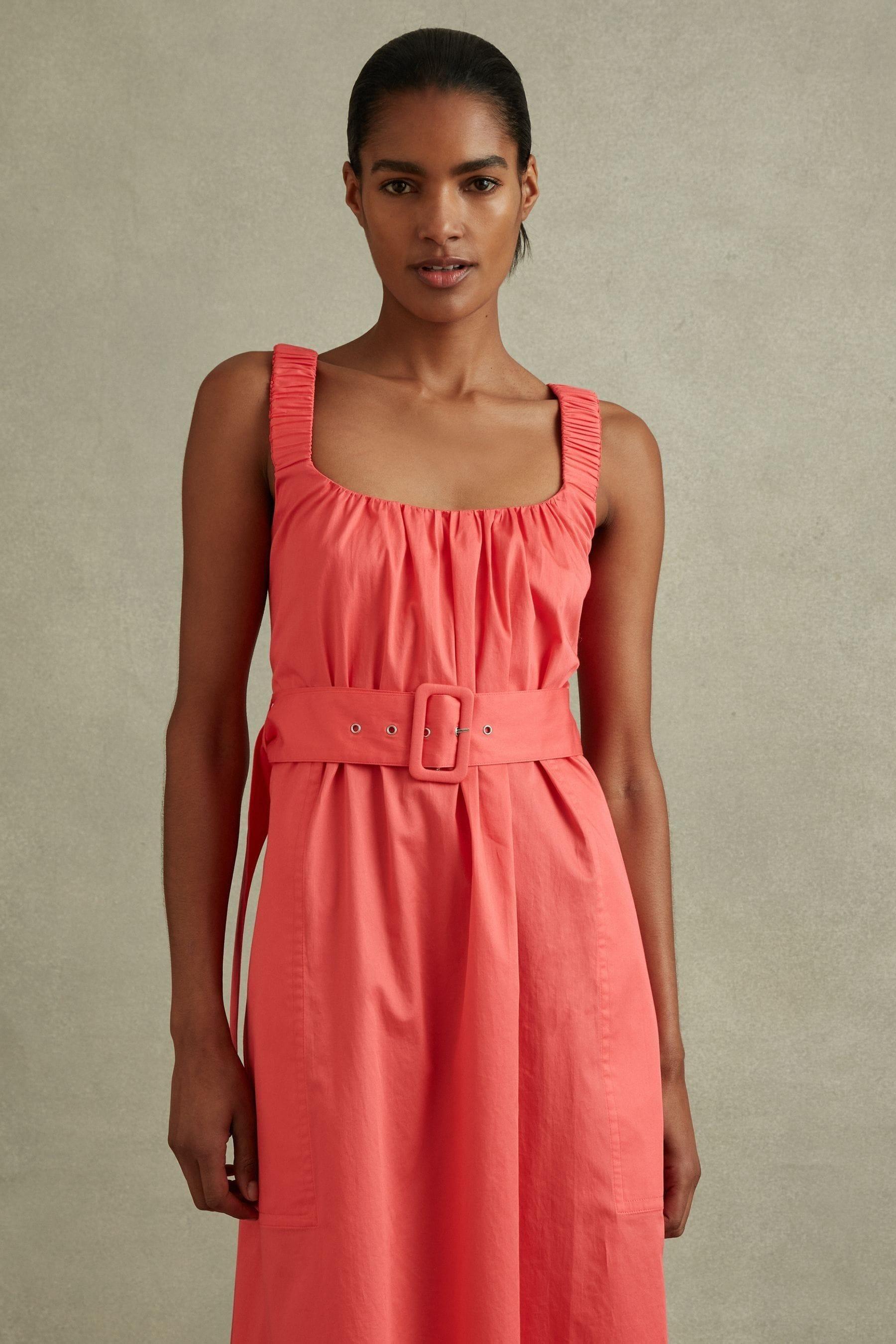 reiss liza cotton dress Reiss Liza Cotton Corset Midi Dress In Sage - 12% Off