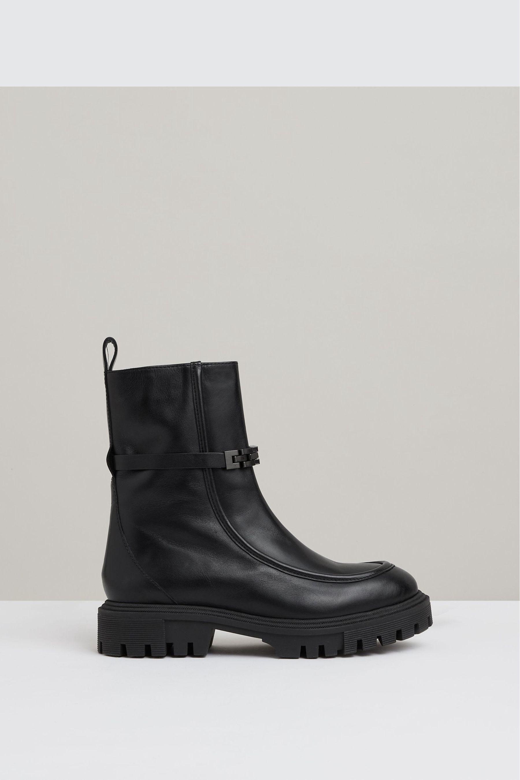 Black chain ankle boots 2025