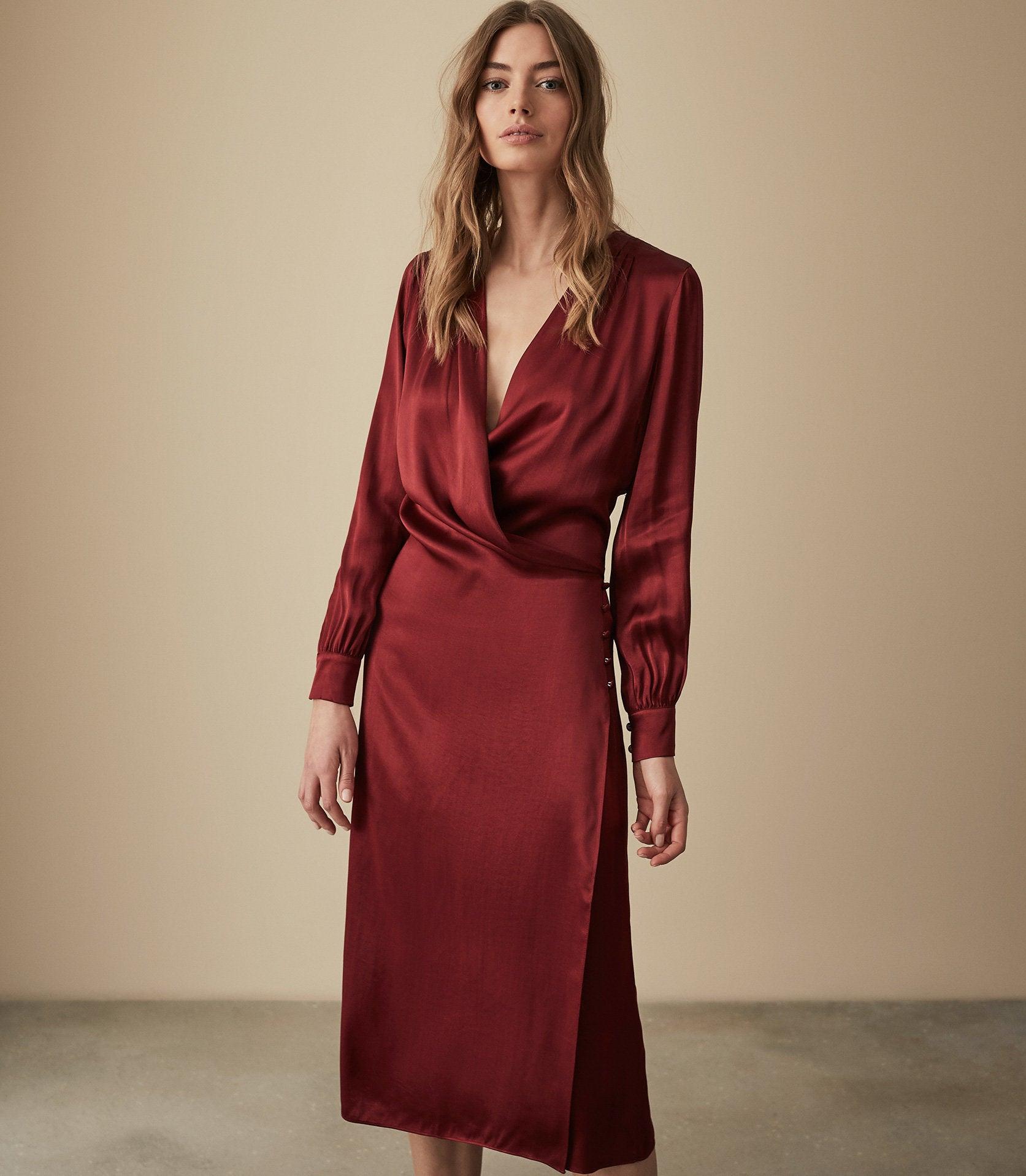 reiss raspberry dress