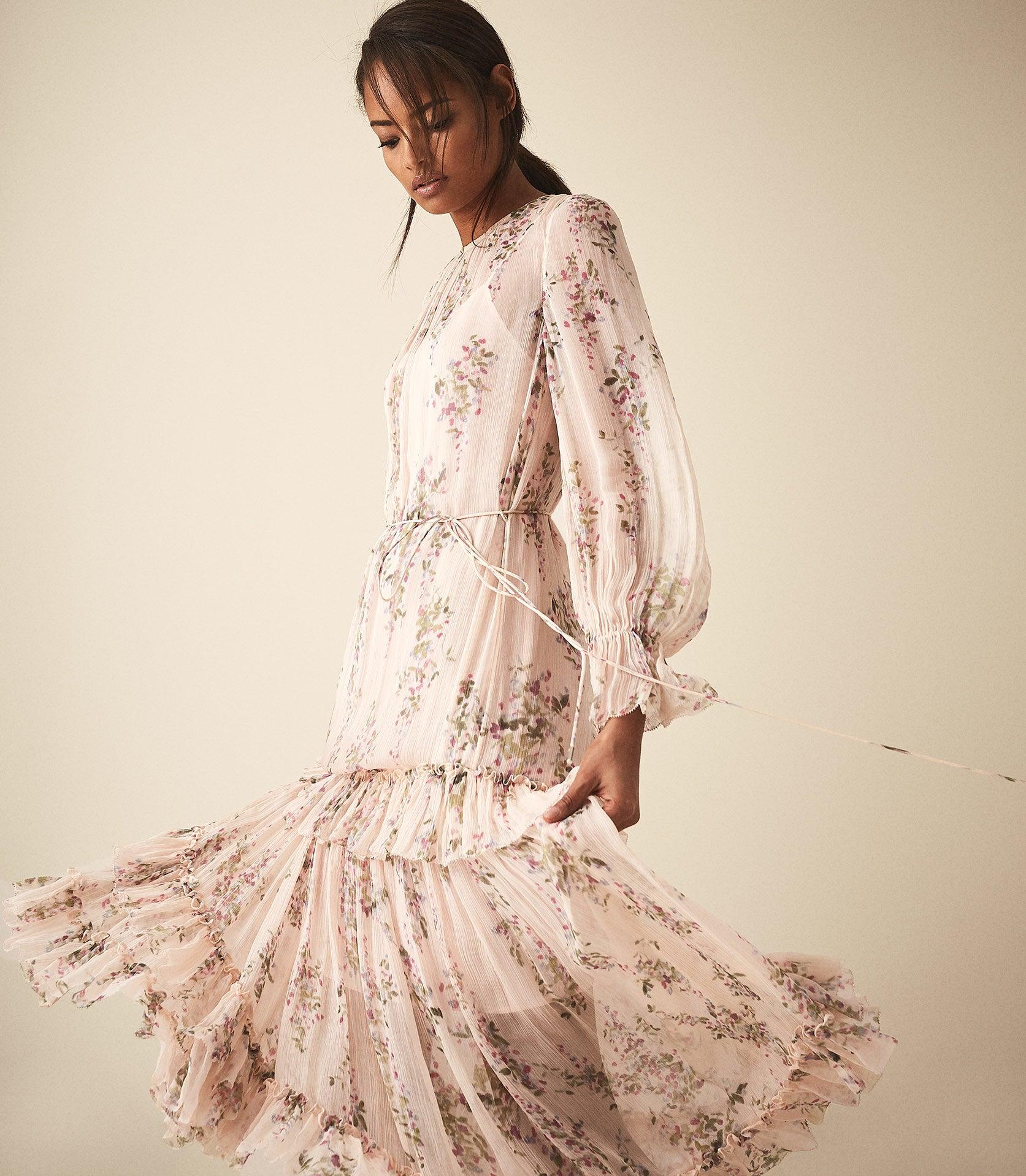 reiss amber floral midi dress