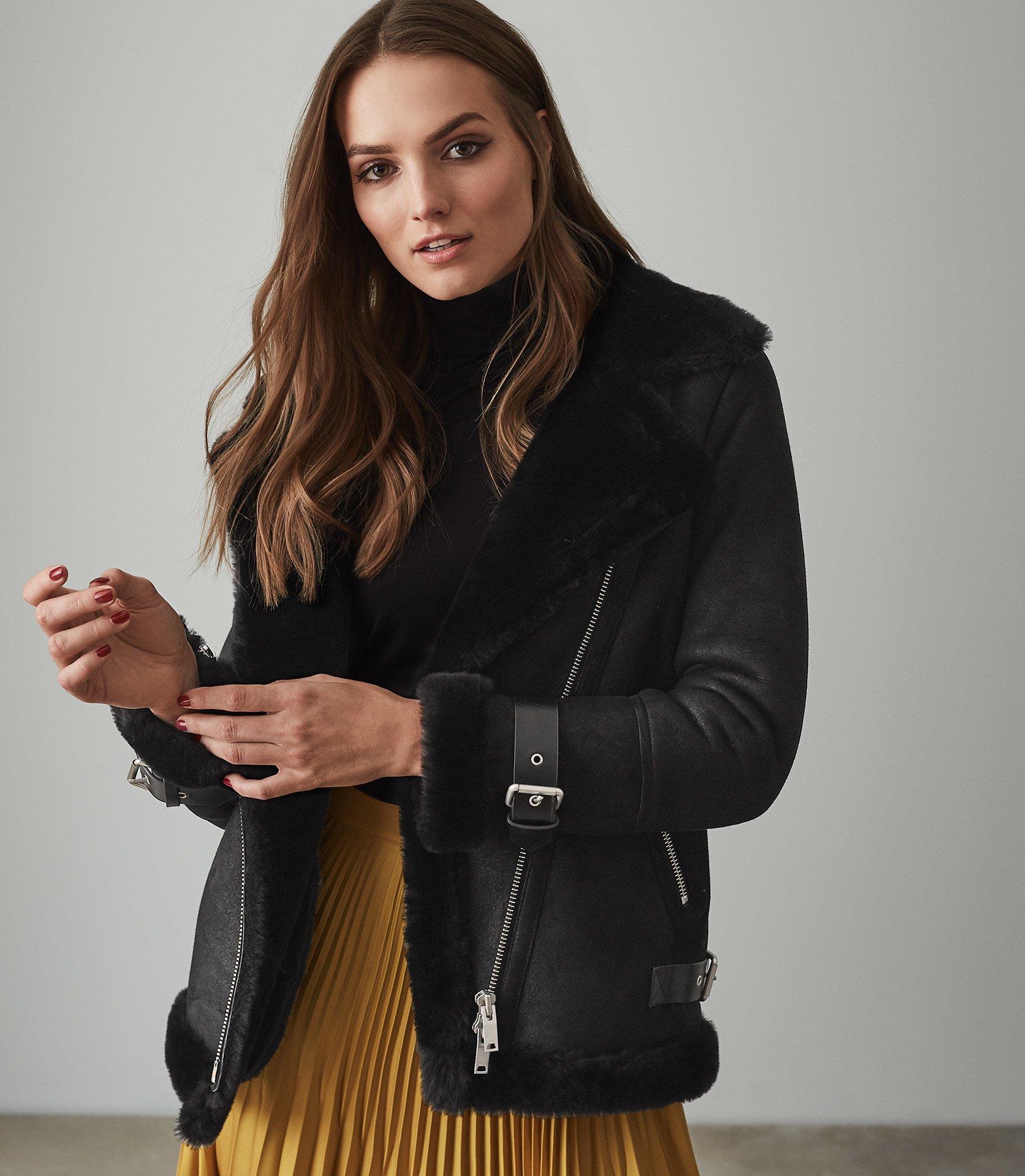 reiss margot shearling jacket