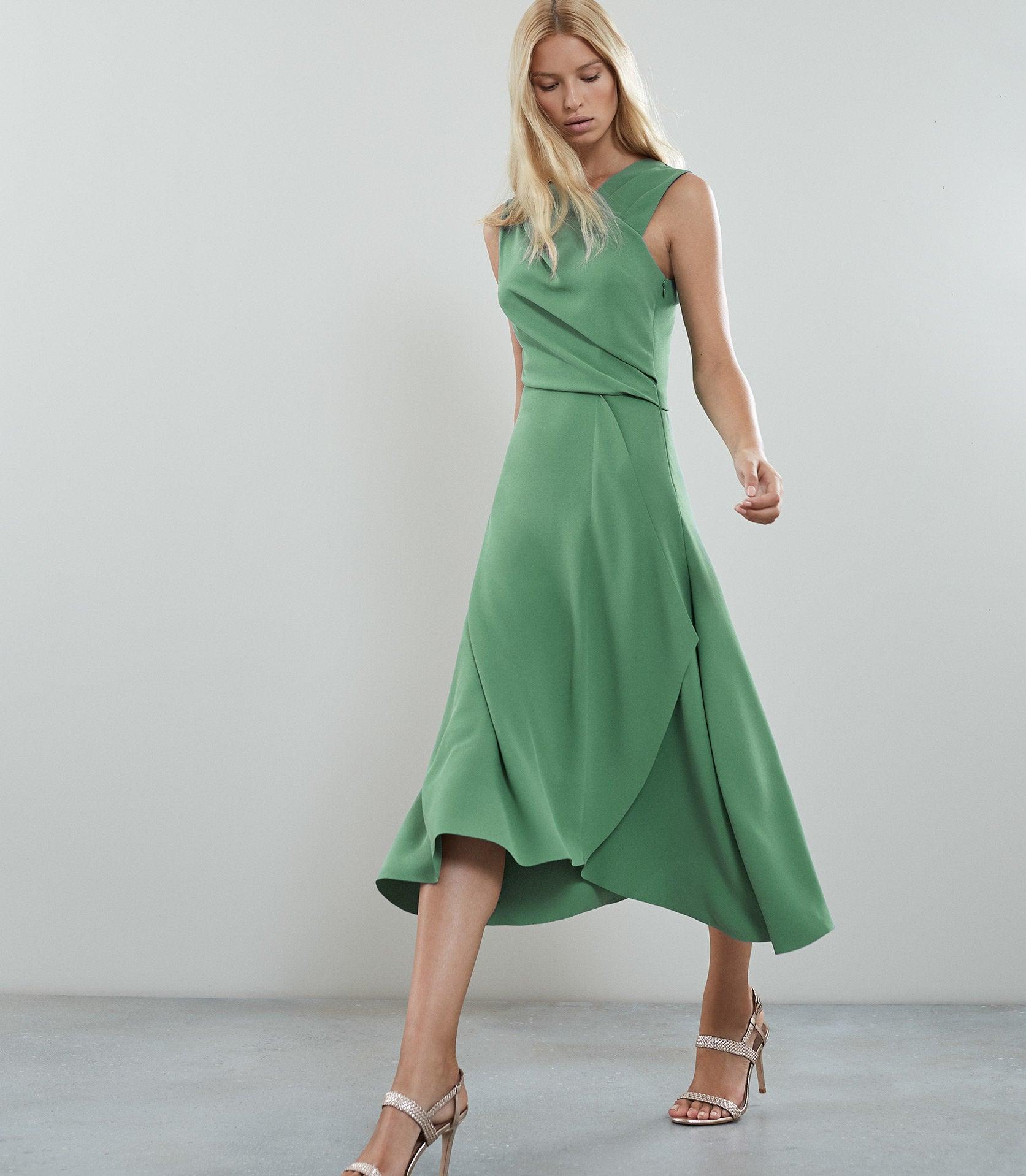 reiss marling wrap front midi dress