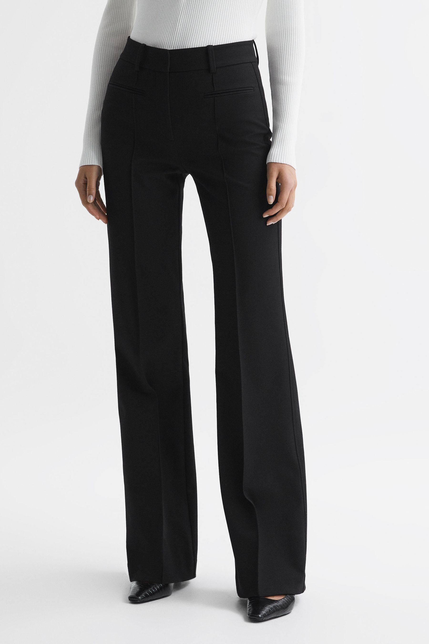 Reiss Claude - Black High Rise Flared Trousers, Uk 14 R | Lyst