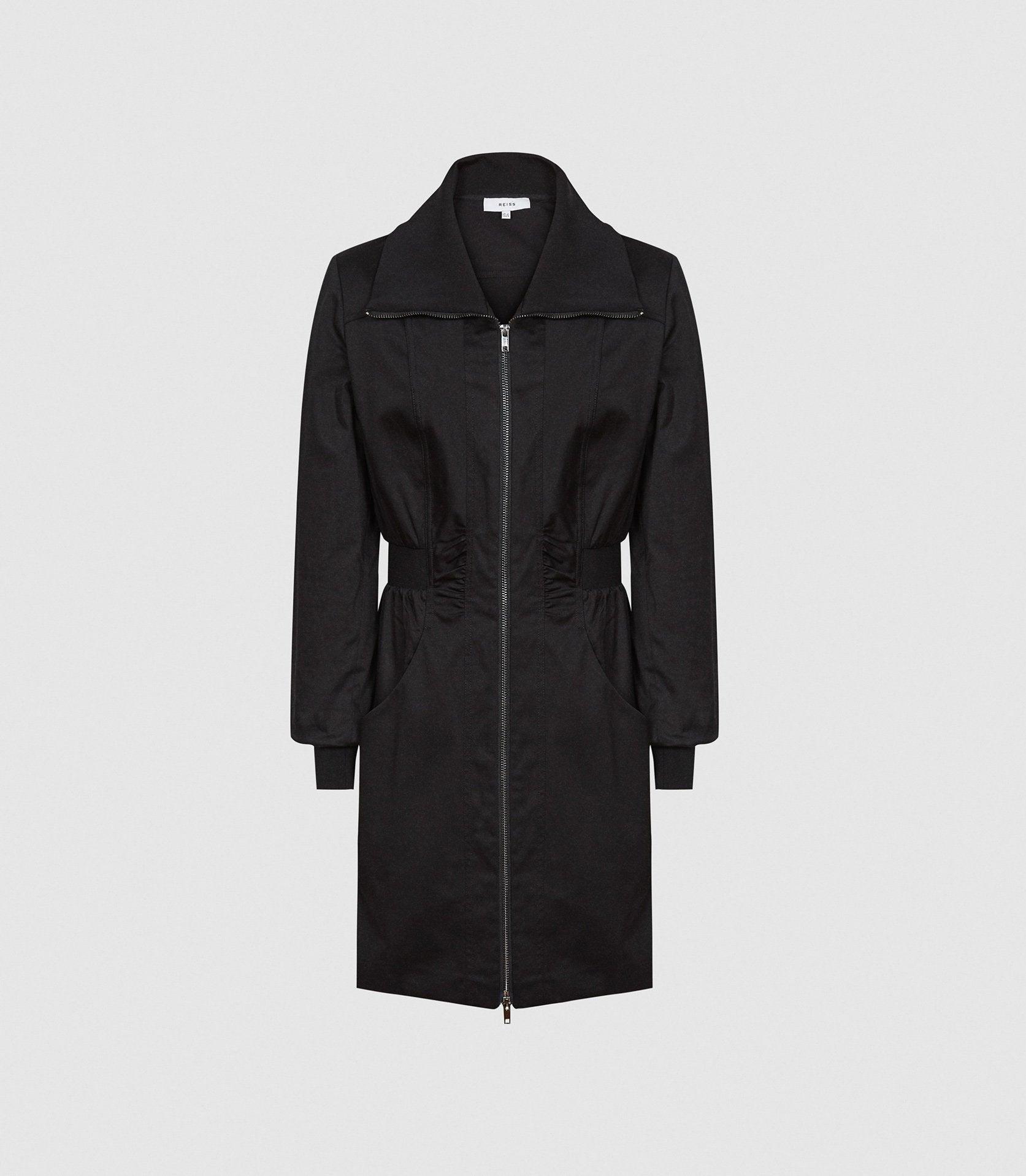 Reiss Greta Zipthrough Utility Dress in Black Lyst
