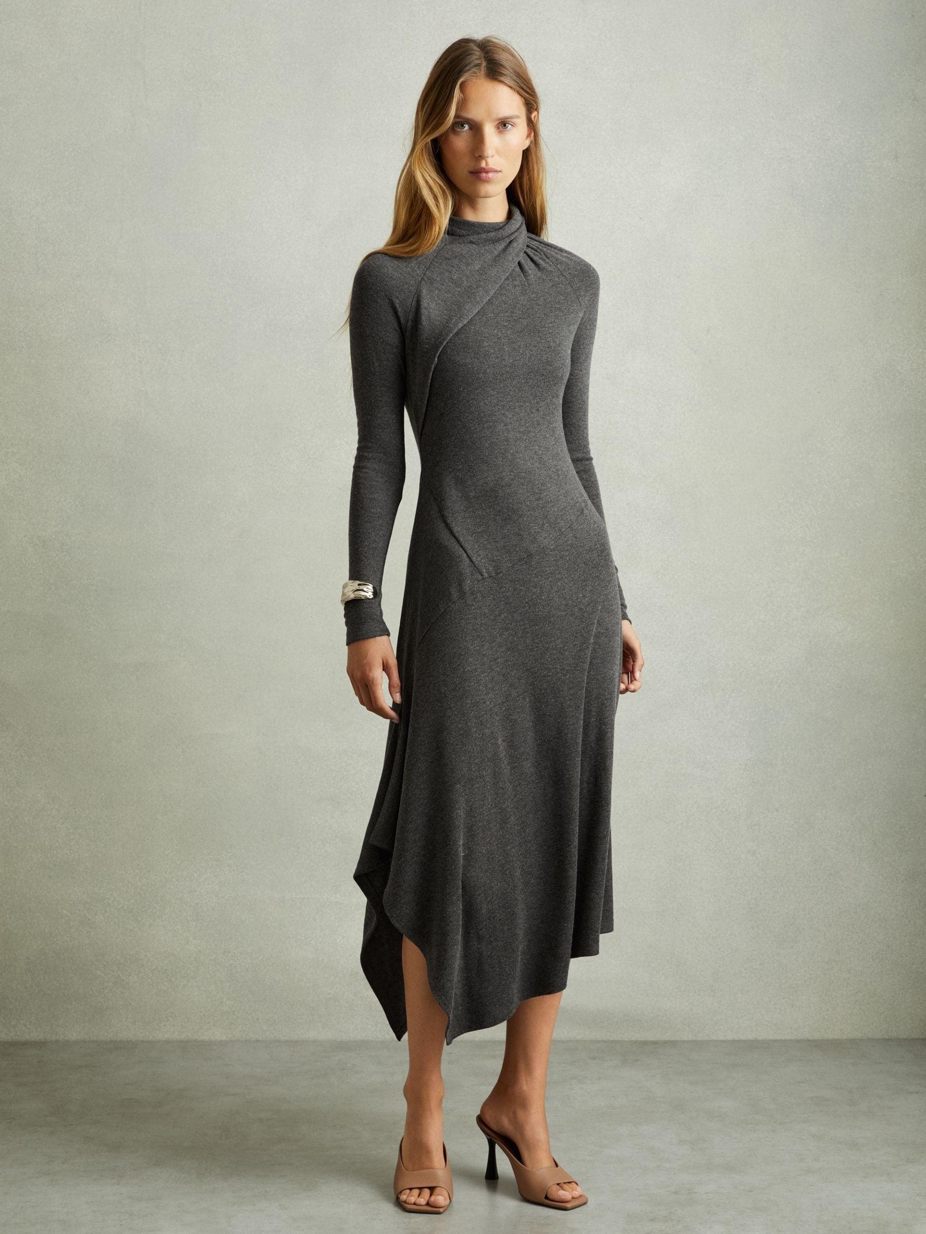 kenzie satin asymmetric draped midi dress in mauve Buy Reiss Khaki Green Kenzie Satin Asymmetric Draped Midi Dress from Next  USA