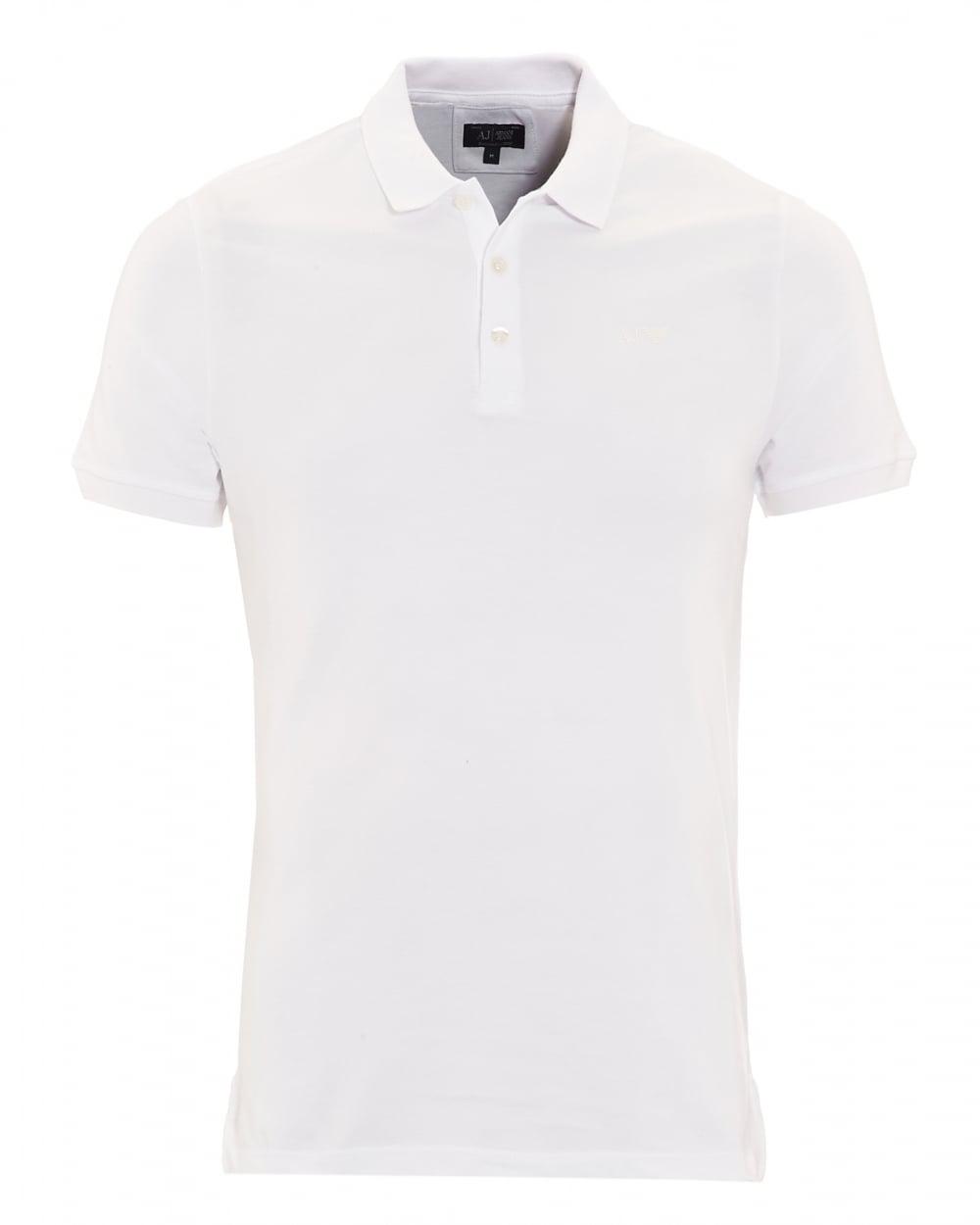 Armani Jeans Denim Polo Shirt, Plain White Short Sleeve Polo for Men - Lyst