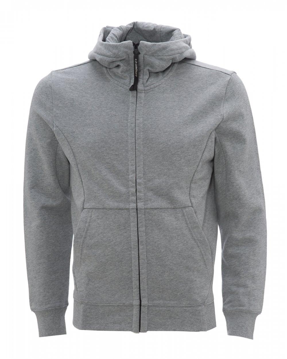 cp company diagonal fleece goggle zip hoodie