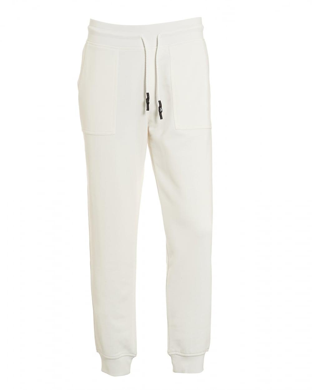 Lyst - Armani Jeans Embroidered Trackpants, Cuffed White Sweatpants in ...