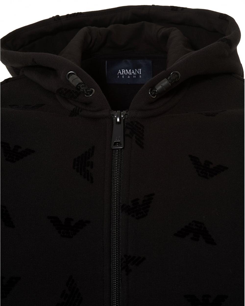 armani flocked eagle hoodie