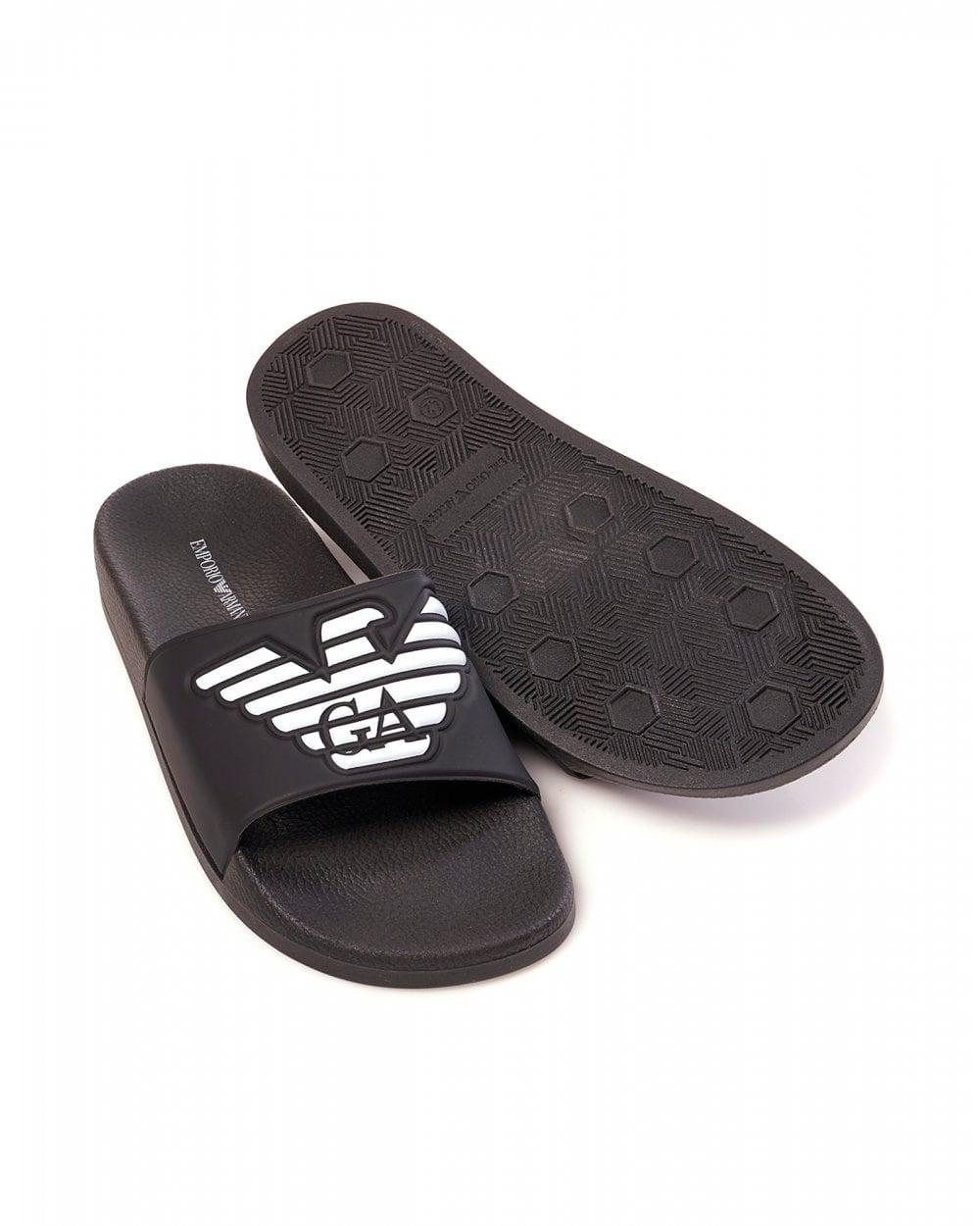 emporio armani sliders black