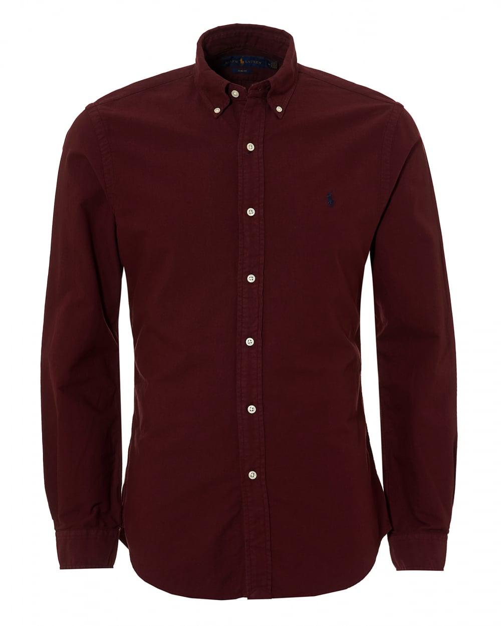 ralph lauren burgundy oxford shirt