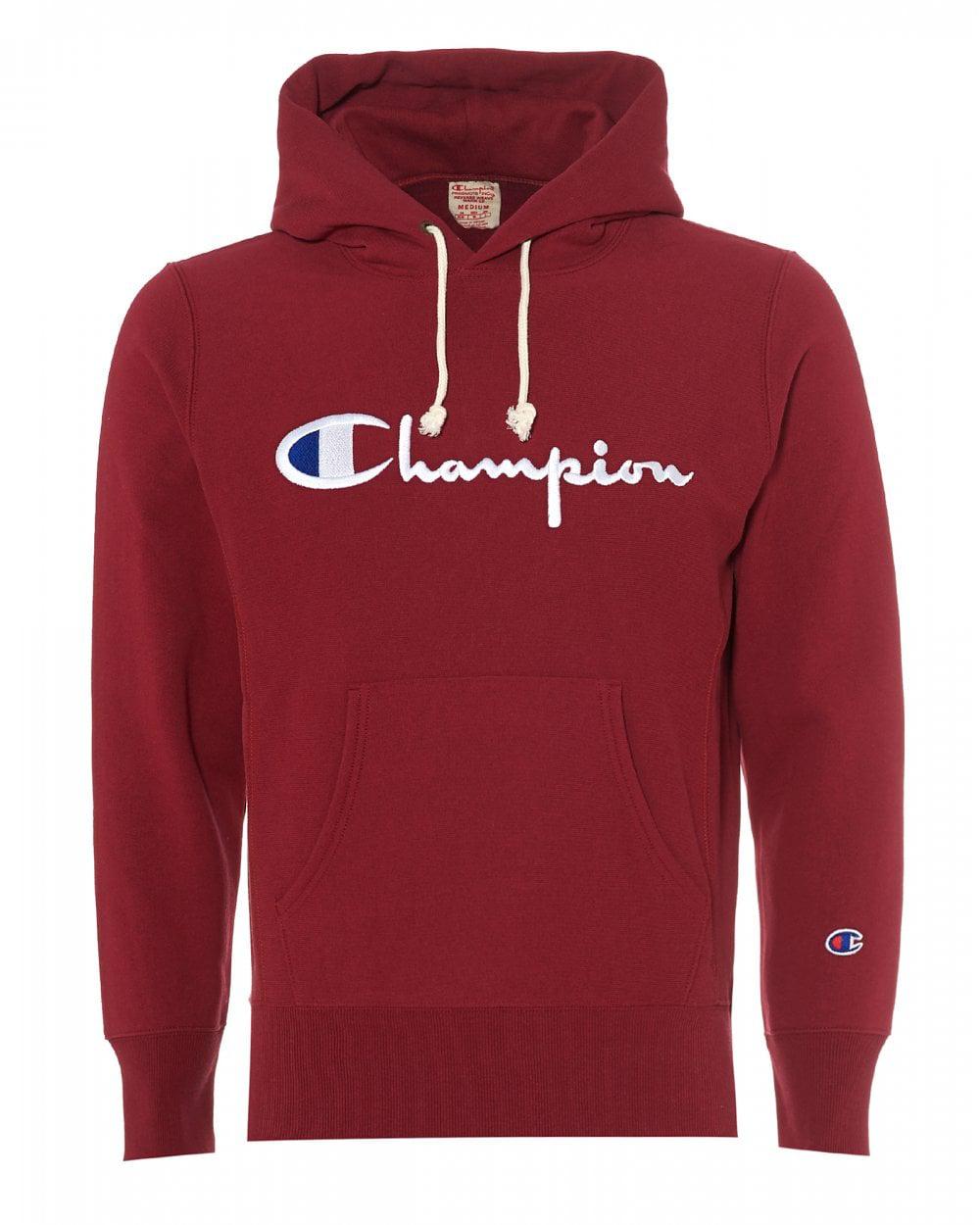 mens burgundy champion hoodie