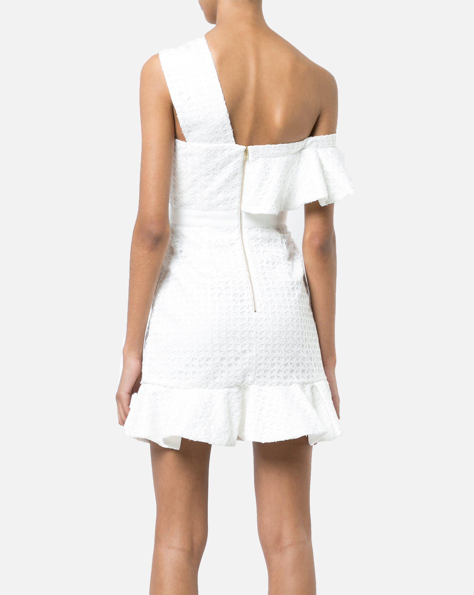 self portrait asymmetric ruffle dress