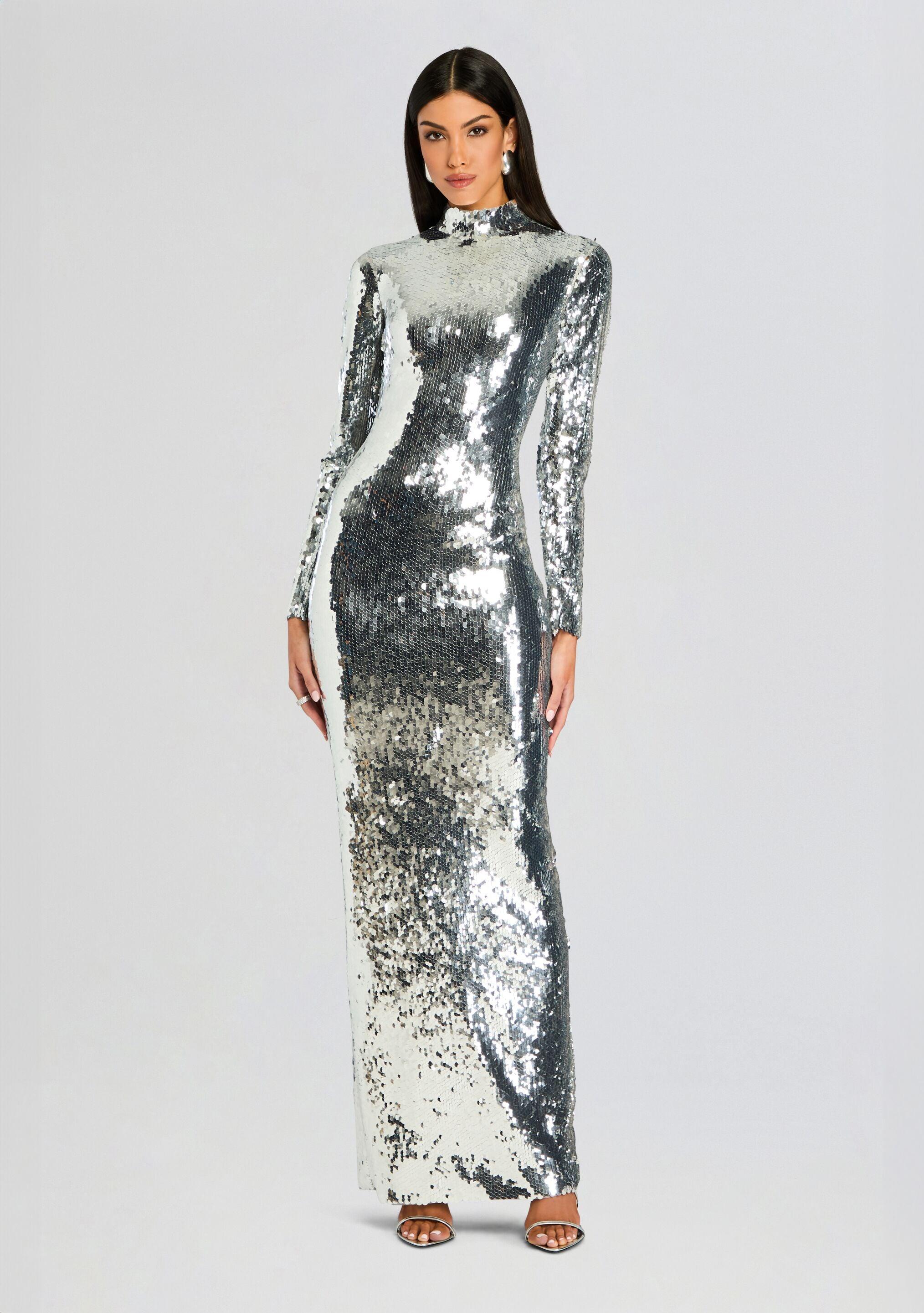 retroféte Lucia Sequin Dress in Metallic Lyst