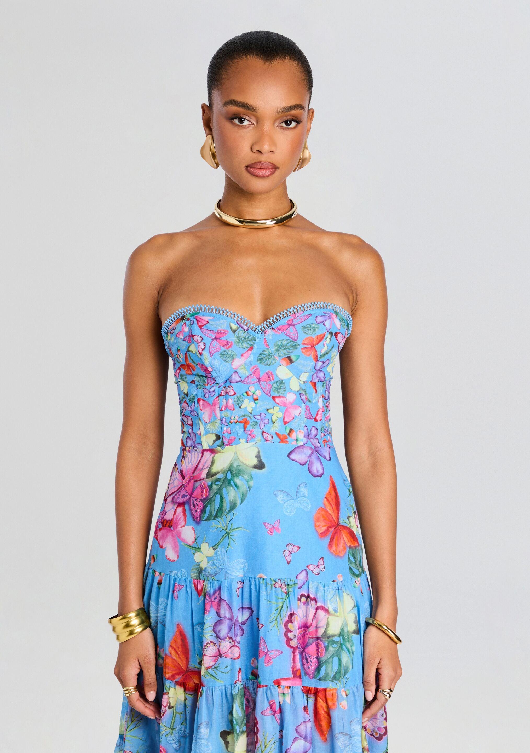 danny d blue dress Danny Long Dress – Retrofete main image 1