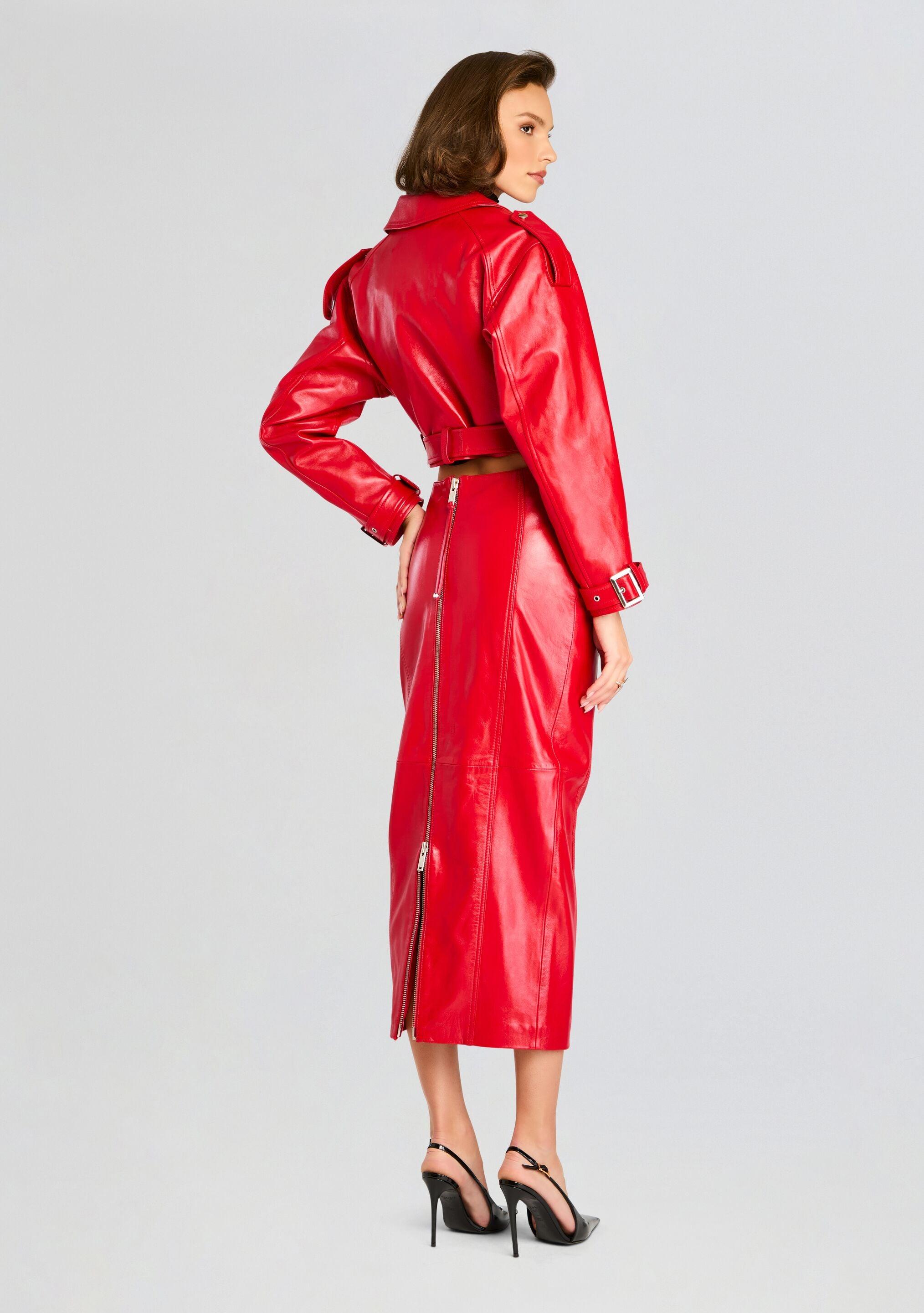 retrofete red leather dress retrofte Tilde Leather Dress in Red