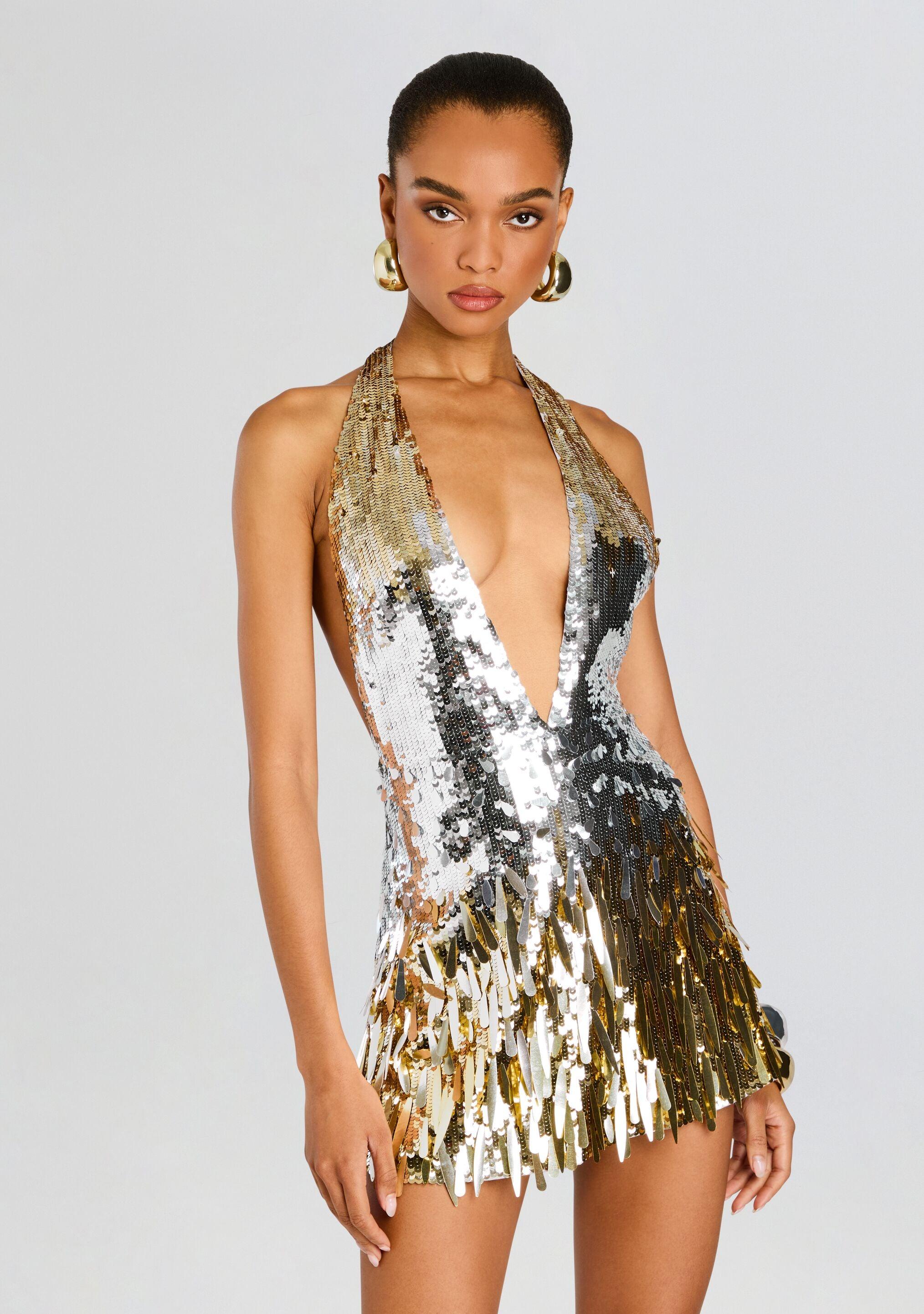 slim fit dress slacks Kinara Sequin Dress – Retrofete main image 0
