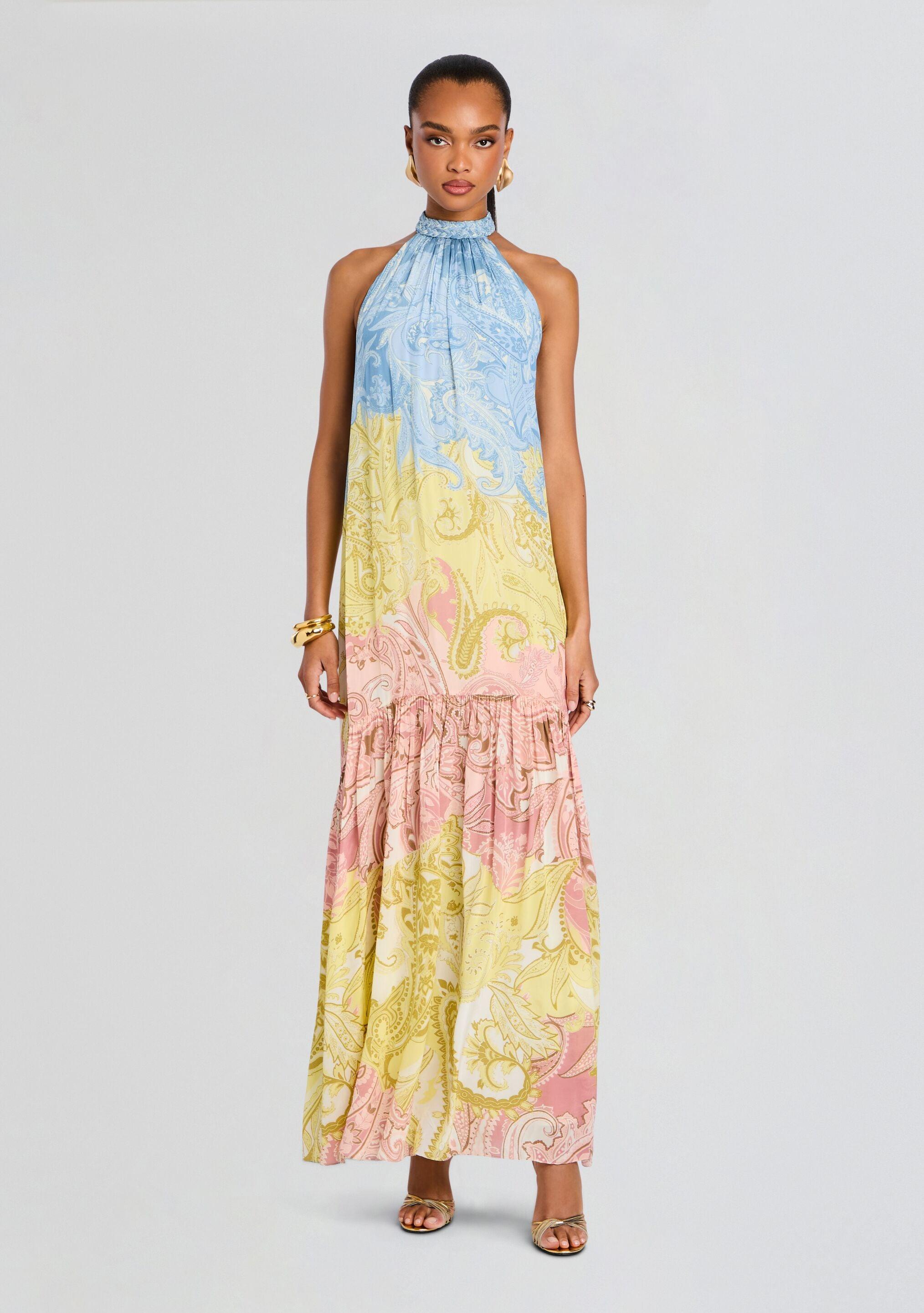Hemant & Nandita Fiza Halter Long Dress in White | Lyst