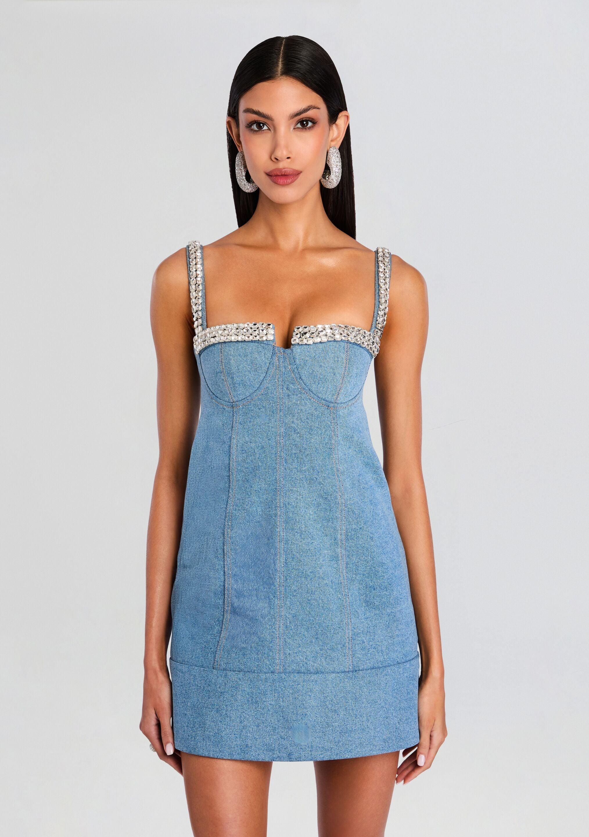 white christmas dresses Rayne Denim Dress – Retrofete