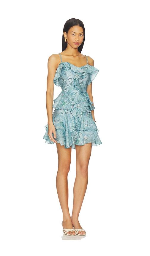 elliatt octavia puff-sleeve v-neck a-line mini dress Sage Green A-line Cowl Neck Prom Dresses with Slit SP813 main image 0