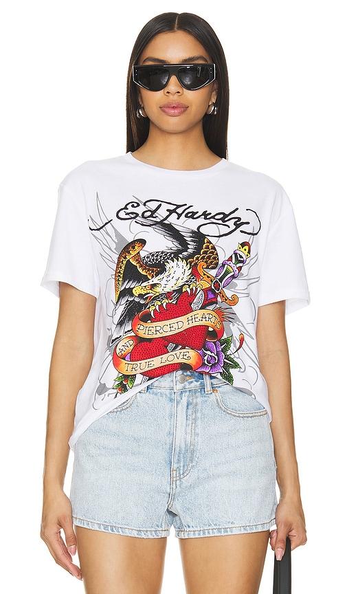 Ed Hardy Pierced Eagle Tee in White Lyst UK