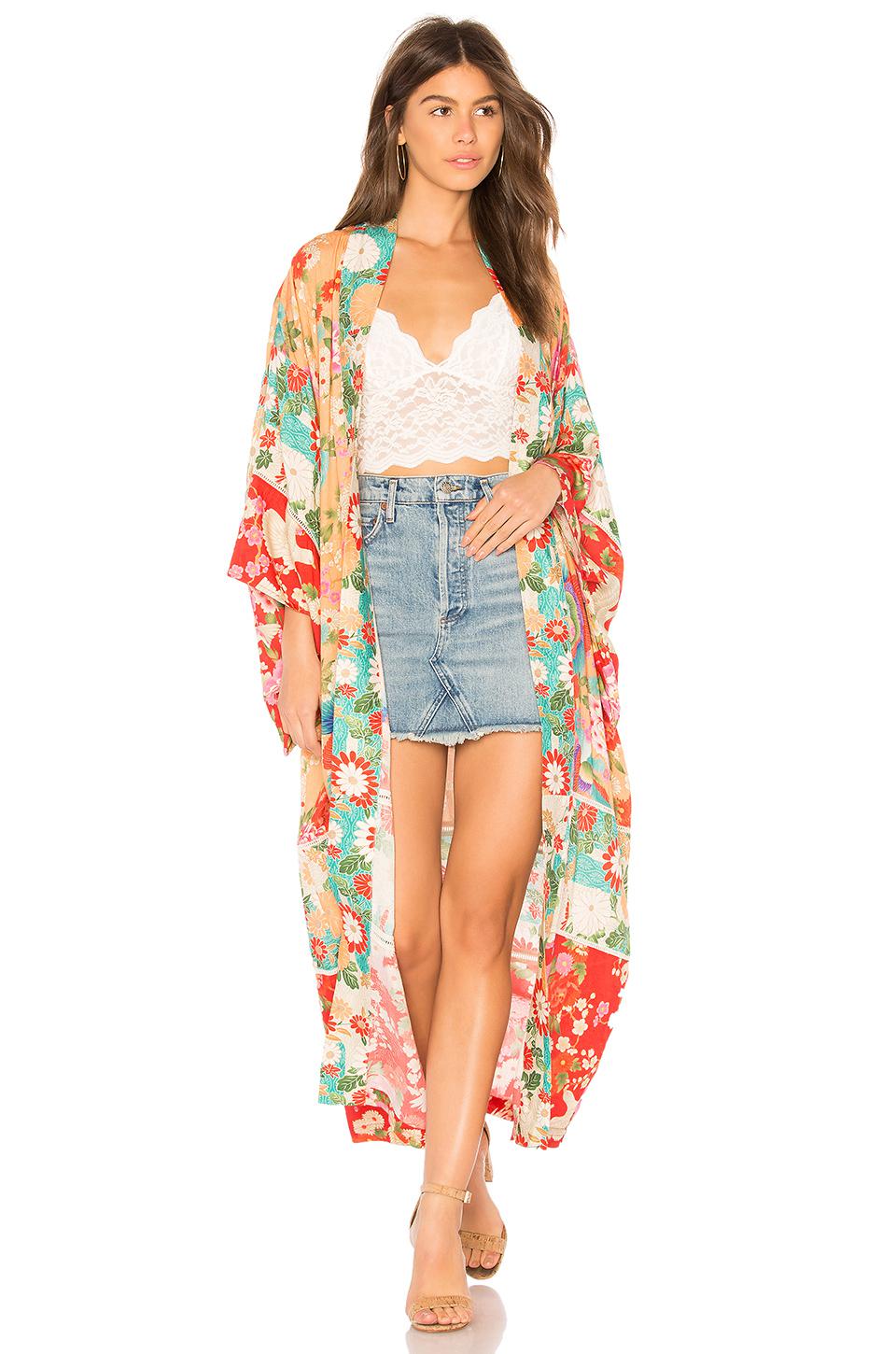 spell delilah patchwork slip dress