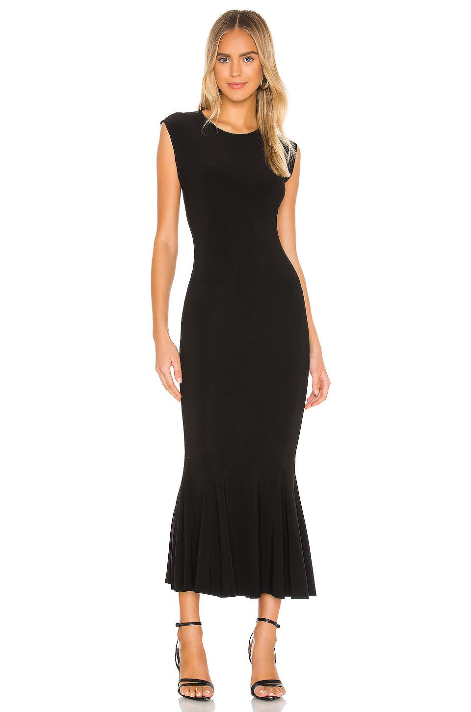 Norma Kamali Synthetic Sleeveless Fishtail Dress in Black - Lyst