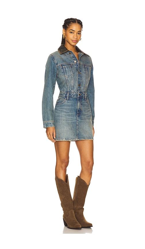 girls denim dresses Girls Blue Denim Layered Dress with White Shirt 7-8Y (30)