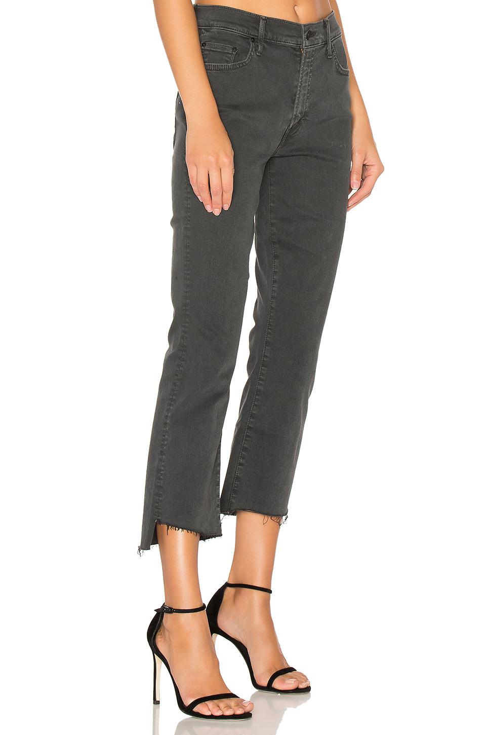 Mother The Insider Crop Step Fray in Black | Lyst