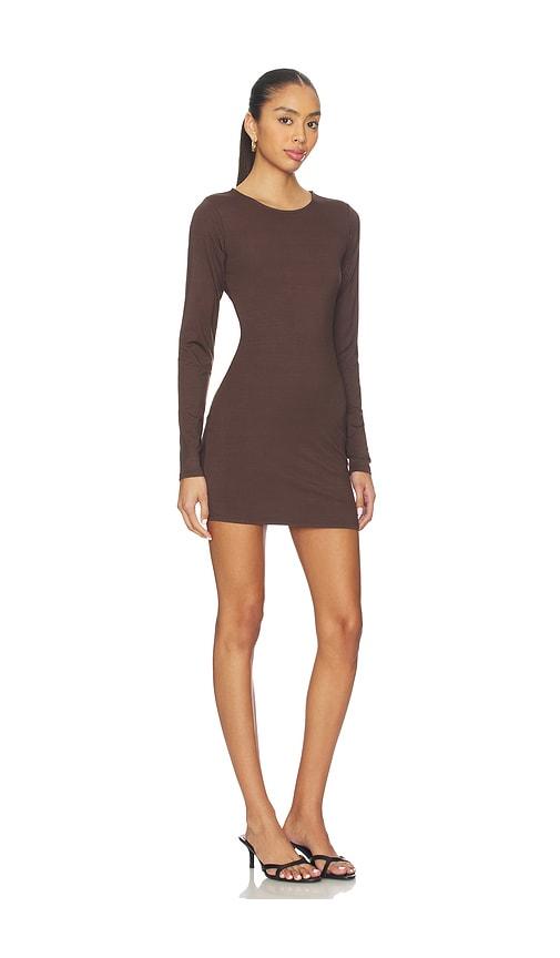 brown skims dress long sleeve Skims Smooth Layers Long Sleeve Midi Dress - Espresso