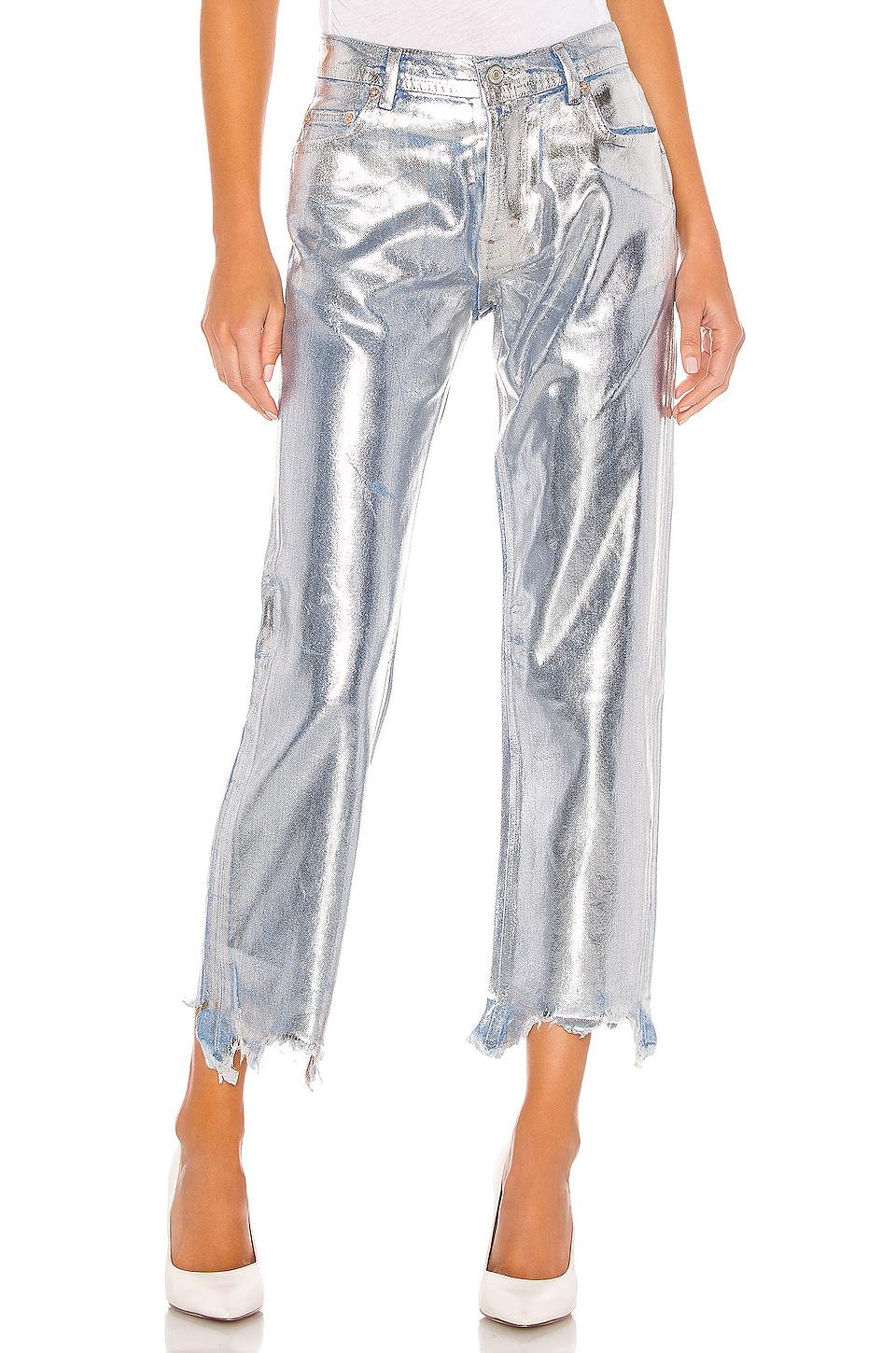 Free People Cotton Maggie Foil Jean in 