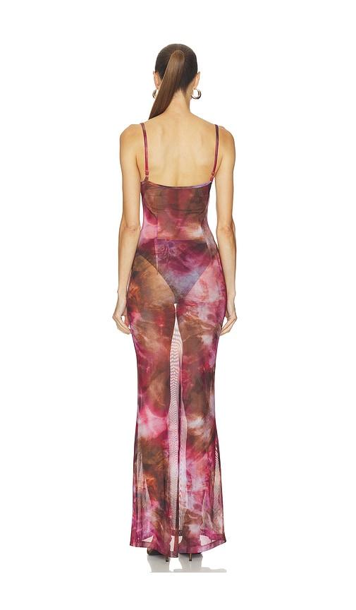 a line floral midi dress Corseted Floral Dress 4 / Night Sky Multi