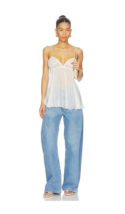 Skims Romance Lace Babydoll Slip Dress in Blue | Lyst