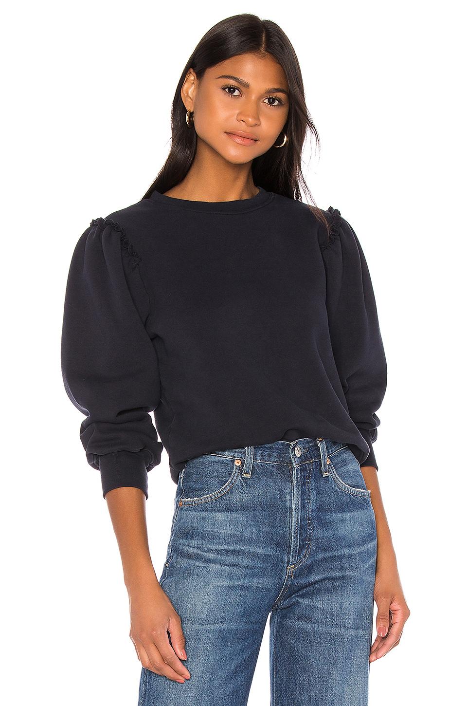 puff shoulder sweatshirt