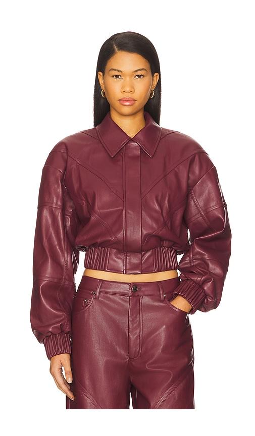 ダウンジャケット・コート ROTATE BIRGER CHRISTENSEN Leather effect bomber jacket Rotate Birger Christensen Braided faux leather bomber jacket