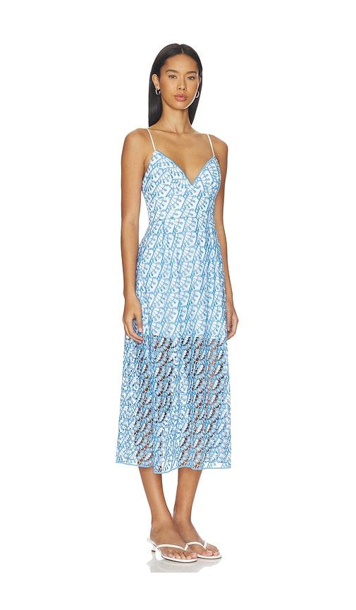 milly mesh dress Nene Embroidered Mesh Dress in White/Green