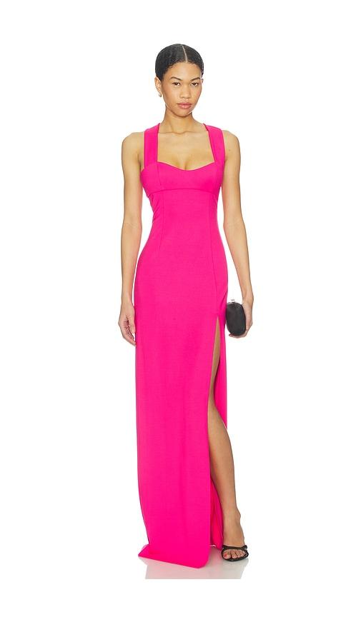 knee length dresses for ladies NBD Janhvi Maxi Dress Pink Hire – Paloma Dress Hire main image 0