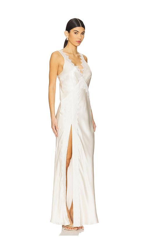 chinese dress ladies La Lune Cumulus Silk Strapless Draped Corset Maxi Dress | Ivory | Dresses