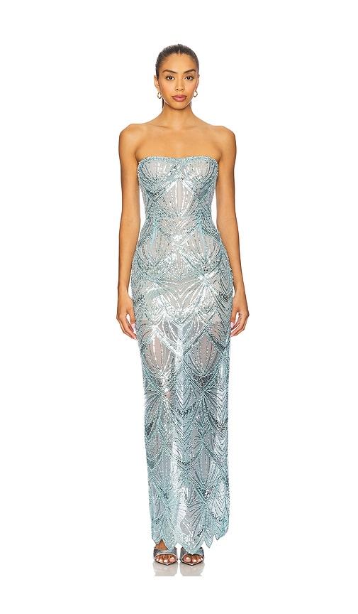 bronx and banco glitter dress Giselle Silver Sequin Gown main image 1