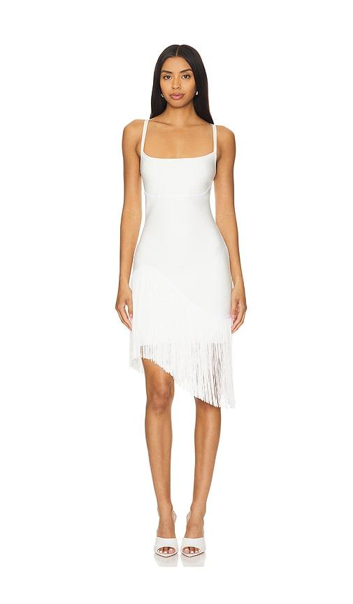 Herve Leger White Fringe Dress Hervé Léger The Zoe Dress In White Lyst