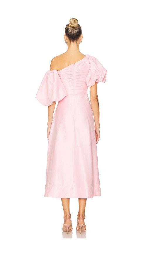 aje cadence ruched midi dress Cadence Ruched Midi Dress In Colour Ballerina Pink Size 10 - Womens Designer Dresses