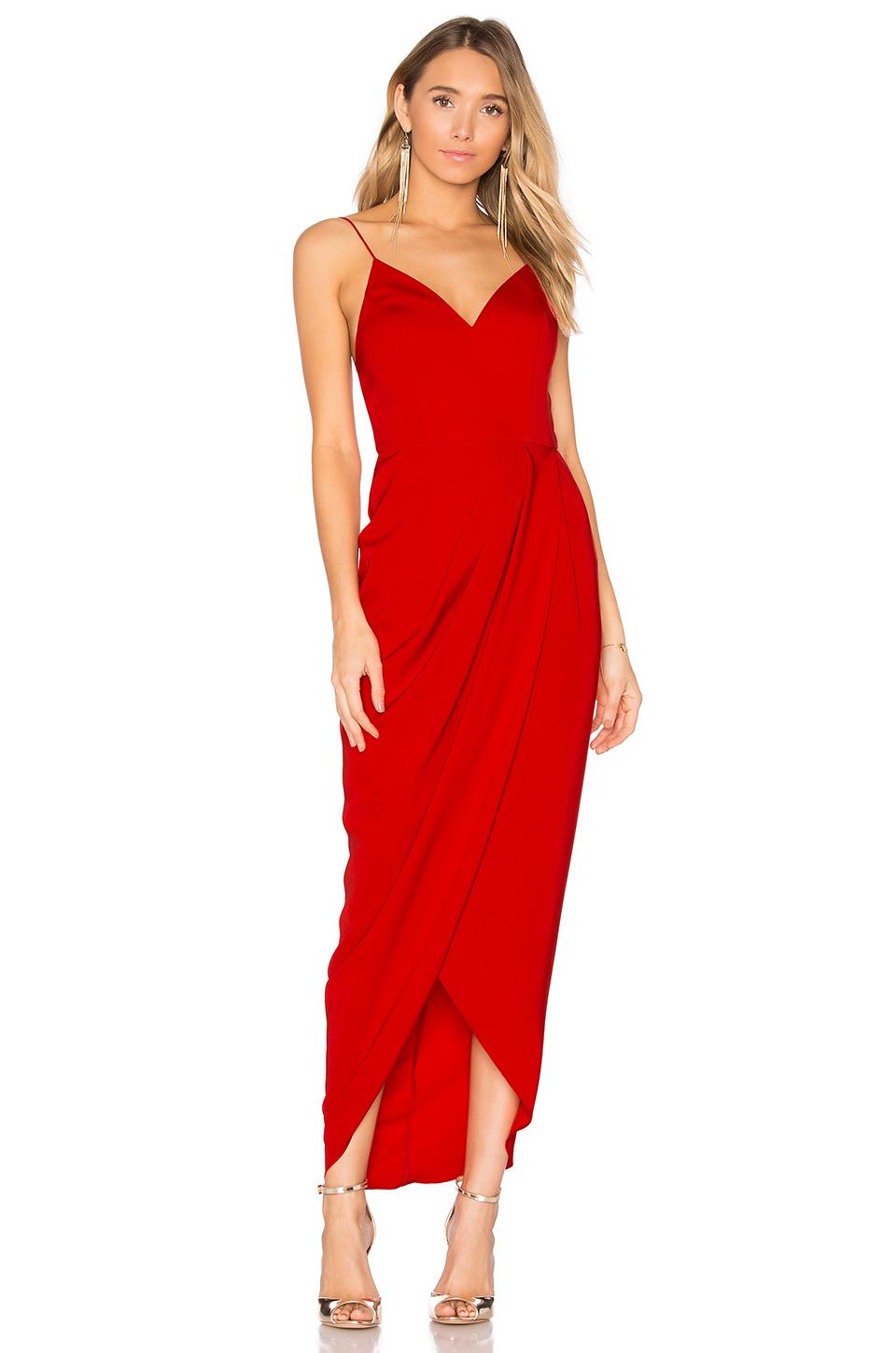 Shona Joy Cocktail Draped Dress in Red - Lyst