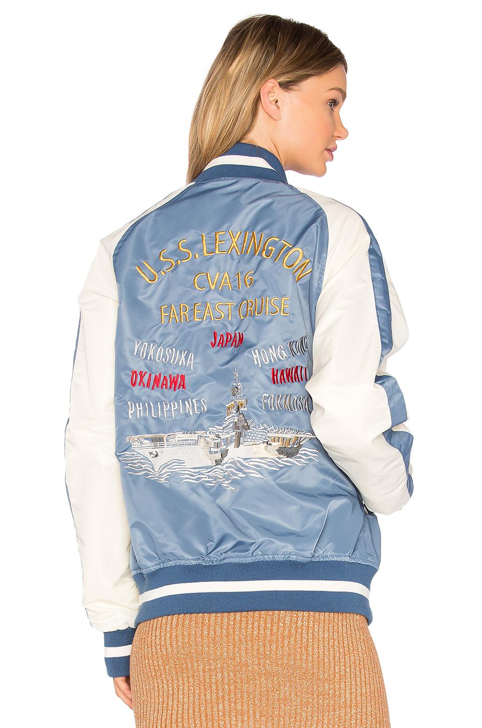 Schott Nyc Synthetic Flight Jacket in Blue - Lyst